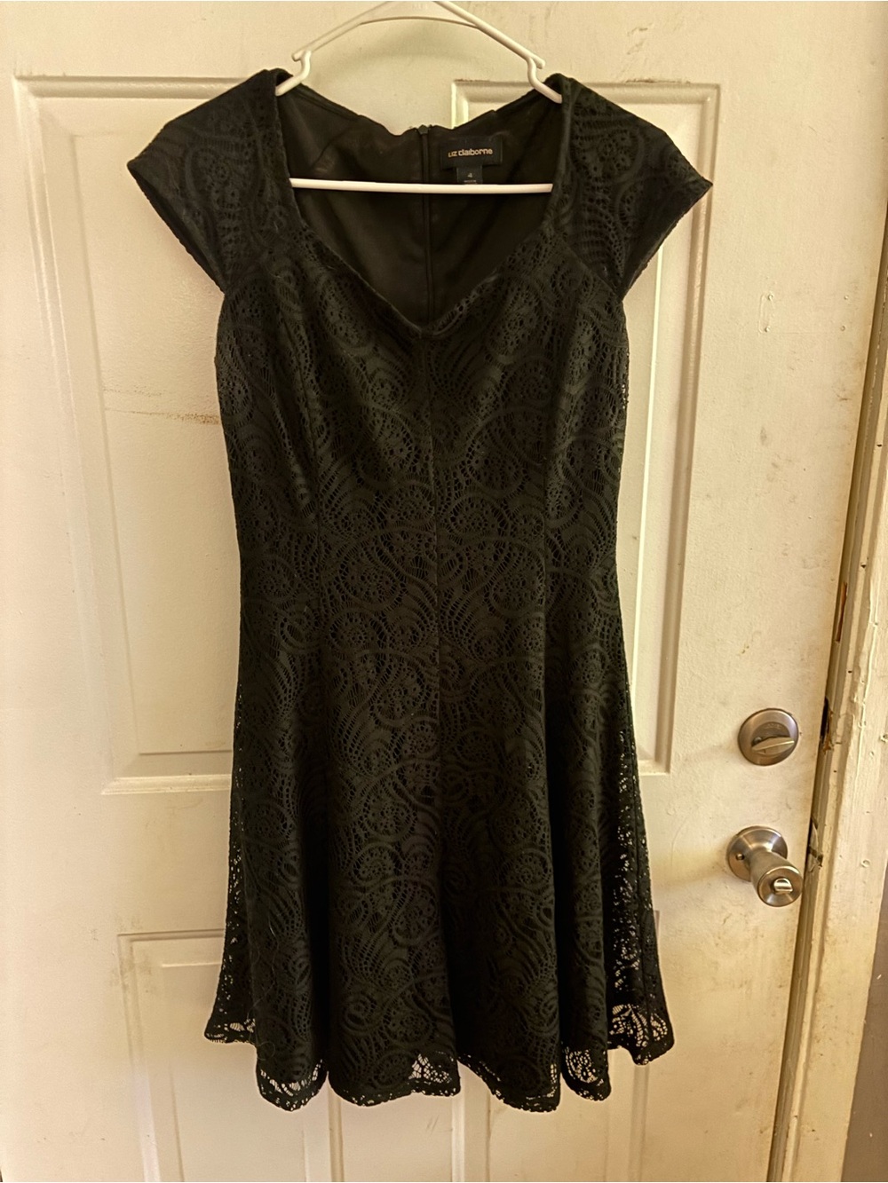 Liz Claiborne Black Lace A-Line Mini Dress